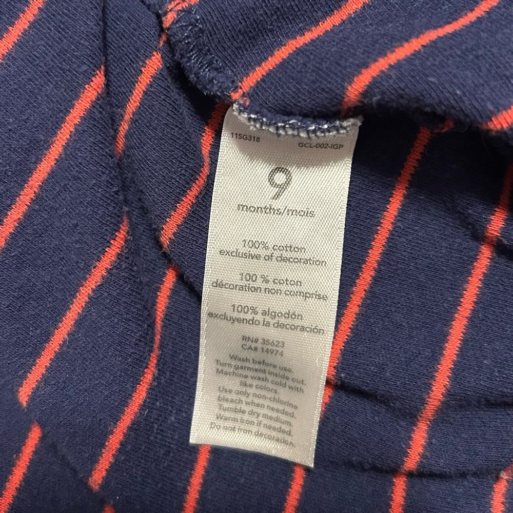 Carter's Blue and Red Striped Footie Dog Pajamas - Picture 4 of 5